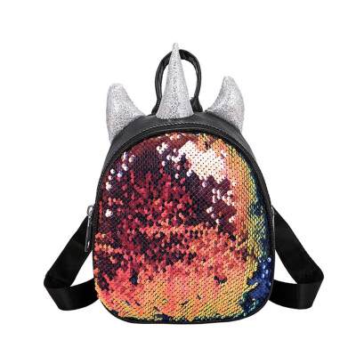 

Cartoon Unicorn Shiny Sequins Mini Backpack Girl School Bag Travel Shoulder Bag