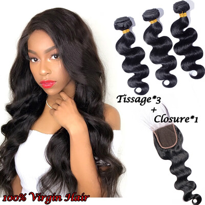 

Human hair Virgin Hair 8A Brazilian Body Wave Natural Black 100 human hair No Shedding No Tangle Can Be Dyed