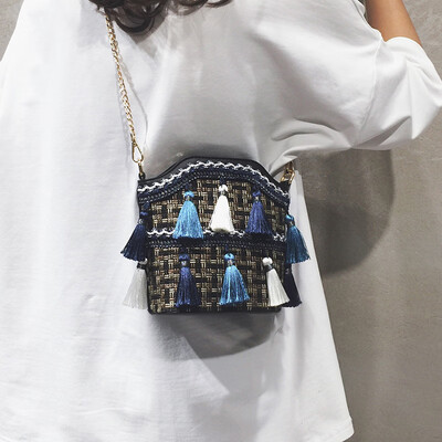 

Advanced sense bag foreign air bag 2019 new wave Korean version of the wild Messenger bag fashion hit color chain bucket bag