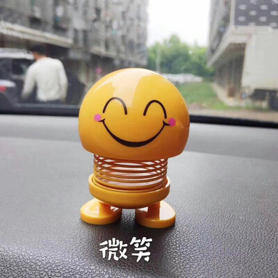 

Spring head doll car emoticons cute creative car interior furnishings