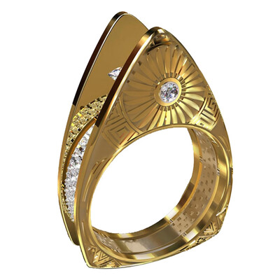 

Gold White Sapphire Ring Anniversary Gift Engagement Bridal Wedding Rings Jewelry Size 6-10
