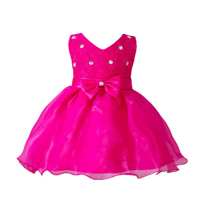 

Summer Toddler Baby Girl Infant Girl Bow Evening Dress Princess Birthday Party Short Mesh Kids Baby Clothing