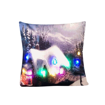 

Tailored The New Color Lights Christmas Pillow LED Lights Pillow Creative Printing Linen