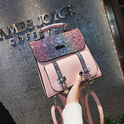 

female 2018 new fashion student bags Korean sequin travel bag trend bags shoulder bag