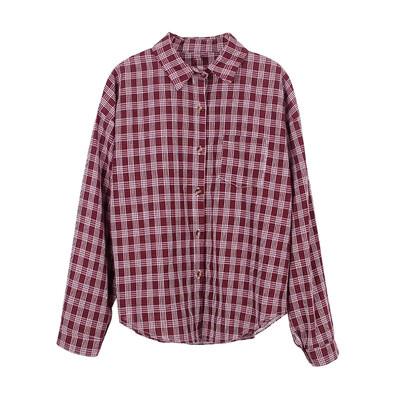 

The new autumn 2018 Han edition retro plaid shirt