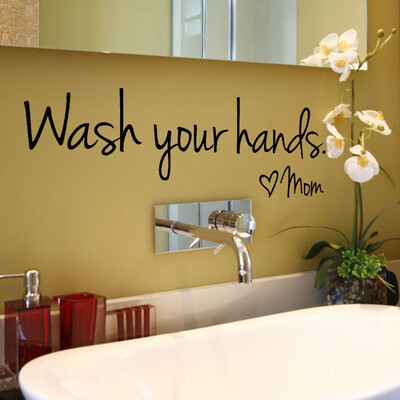 

JPGIF Wash Your Hands Mom Home Decor Wall Sticker Decal Bedroom Vinyl Art Mural