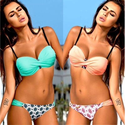 

2017 Hot Newest Sexy Top Women Swimwear Bandage Bikini Set Push-up Padded Bra Bathing Suit Swimsuit Two Piece Beachwear Russia