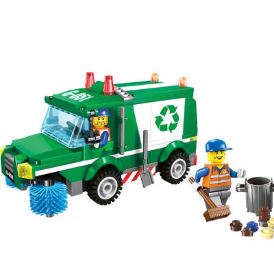 

Enlighten 1111 City Series 207PCS DIY Sanitation Vehicle Building Blocks For ToddlersCompatible With Lego City
