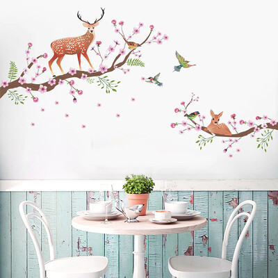 

Wall Sticker Flower Tree Deer Home Room Art Home Decor Removable Decal Mural