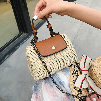 

Tailored Women New Wild Hand Woven Chain Bag Beach Handbag Messenger Shoulder Bag