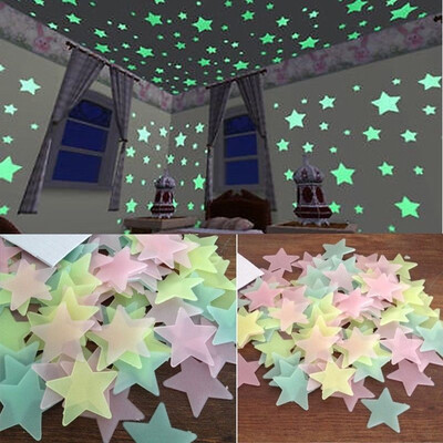 

〖Follure〗100PC Kids Bedroom Fluorescent Glow In The Dark Stars Wall Stickers