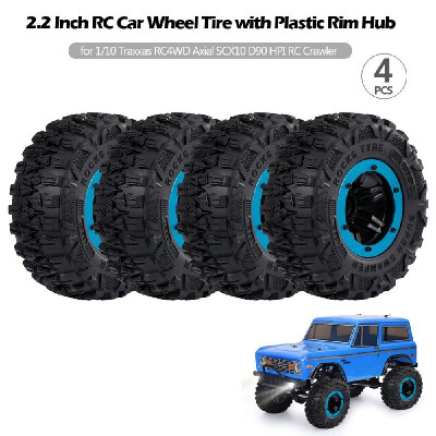 

4PCS 22 Inch RC Car Wheel Tire with Plastic Rim Hub for 110 Traxxas HSP Redcat RC4WD Tamiya Axial SCX10 D90 HPI RC Crawler