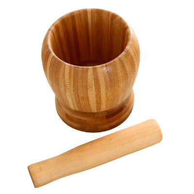 

Mortar&Pestle Set Big Manual Bamboo Garlic Spices Large Mortar Pestle Pepper Minced Tool Durable Lightweight Garlic Mills Mixi