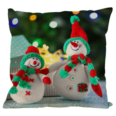 

Tailored New Christmas Snowman Cotton Linen Pillow Case Sofa Cushion Cover Home Decor A