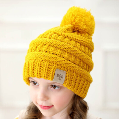 

Tailored Girls Boys Child Hat Keep Warm Winter Casual Knitted Hat Wool Hairball Ski Hat