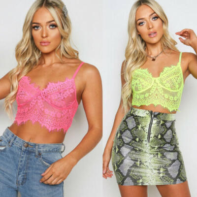 

Sexy Lady Lingerie Babydoll Lace Bralette Bralet Bra Tank Cami Crop Tops Vest