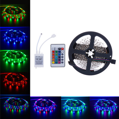 

〖Follure〗5M 3528 SMD RGB 300LEDs LED Light Strip 24 Key IR Remote Controller DC12V
