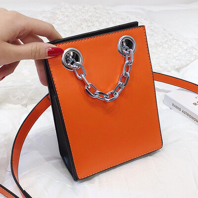 

On the new small bag women 2019 new Korean fashion simple Joker texture shoulder slung chain womens bags