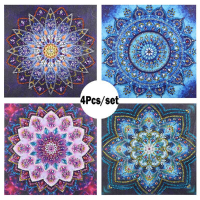 

Diamond Painting 4pcs DIY 5D Drill Diamond Painting Needlework Crystal Painting Rhinestone Cross Stitch Mosaic Paintings Arts Craf