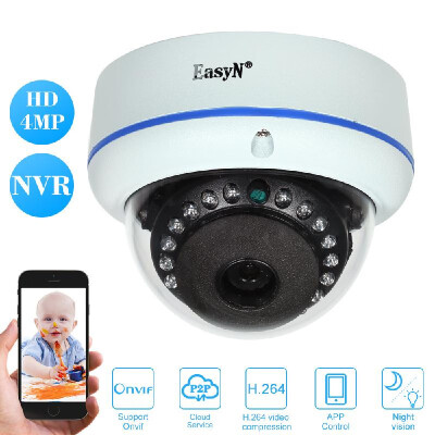 

EasyN HD 4MP POE Dome IP Camera 12 IR LEDS H264 P2P Onvif Support Motion Detection Phone APP Control Night Vision for CCTV Securi