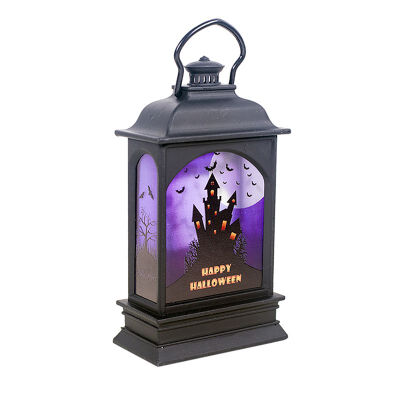 

New Hot Halloween Flameless Candle Light Decorative Hanging Lantern Battery Powered Table Lamp Holiday Theme Party Decor