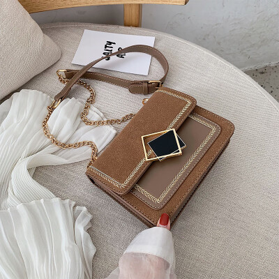 

Ins net red leisure bag chain frosted small square bag new 2019 fashion womens shoulder bag Messenger bag