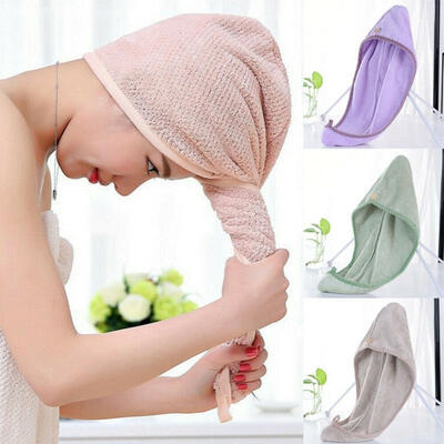 

Magic Hair Drying Towel Hat Cap Microfibre Quick Dry Turban For Bath Shower Pool