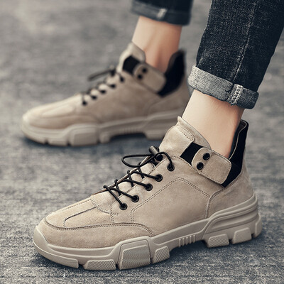 

High tide shoes leather tooling boots wild casual boots England Martin boots