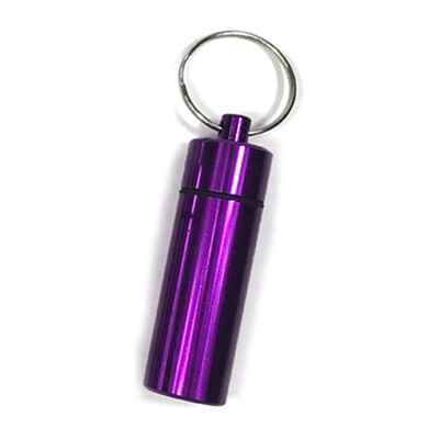 

2 Pcs Portable Waterproof Pill Box Aluminum Case Bottle Cache Drug Holder Container Medicine Box With Keychain