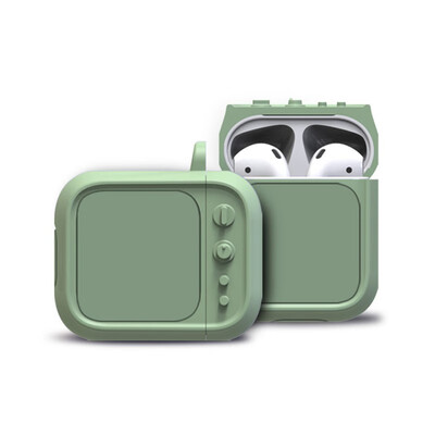 

For AirPods Earphone Retro Chic TV Shape Soft Silicone Shock Proof Protective Case