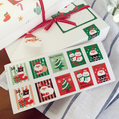 

〖Follure〗5 sheets Christmas Envelope Seal Sticker Gift Label Stickers Decoration