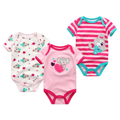 

3PCSLot Baby Boy Clothes 0-12M Newborn Cotton Baby Girls Clothes Rompers Babywear Bodysuits Clothing Sets For Babies