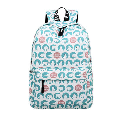 

Fashion Women Waterproof Backpack Preppy Style Bear Print Casual School Bag
