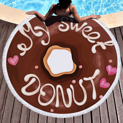 

Gobestart 1 PC Round Beach Pool Home Shower Towel Blanket Table Cloth Yoga Mat