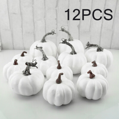 

612pcs Halloween Harvest White Artificial Pumpkins Fall Thanksgiving Decorative