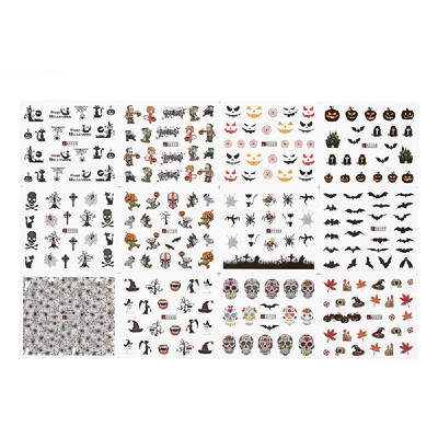 

36sets Halloween Nail Decals Halloween Christmas Stickers Set Nail Art DIY Stickers