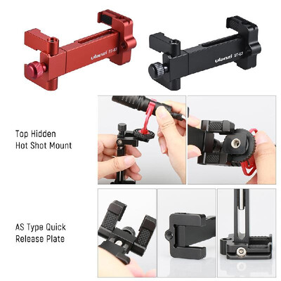 

Ulanzi ST-03 Folding Metal Phone Tripod Mount Clamp Holder Bracket with Hot Shoe Mount AS Quick Release Plate for iPhone X 8 76s p
