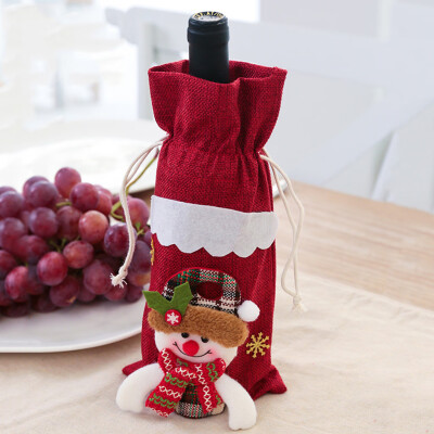 

Siaonvr Christmas Wine Bag Machine Embroidered Wine Bottle Set Table Decoration Supplies