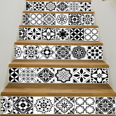 

Toponeto DIY Steps Sticker Removable Stair Sticker Home Decor Ceramic Tiles Patterns