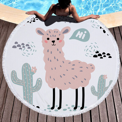 

Gobestart 1 PC Round Beach Pool Home Shower Towel Blanket Table Cloth Yoga Mat