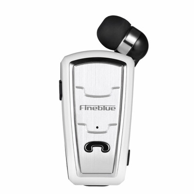 

Fineblue Wireless Bluetooth Headsets In-ear Stereo Headphones Clip-on Earbuds Hands-free with Microphone White