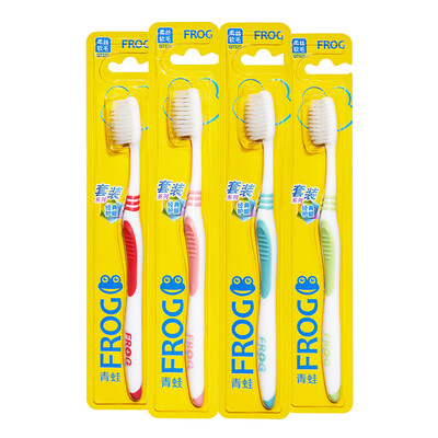 

Frog FROG Set Series 525 Adult Toothbrush 4 Pack Soft Silk Soft Anti-split Anti-Fat Hair Special Pack random colors