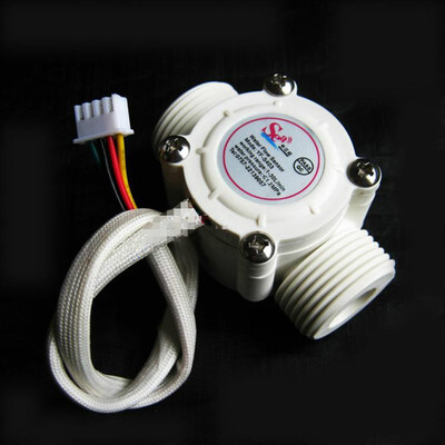 

2PCS Flow Meter Sensor Water Fuel Flowmeter Counter Indicator with temperature probe Swimming Pool 1-30LMin G34 DN20