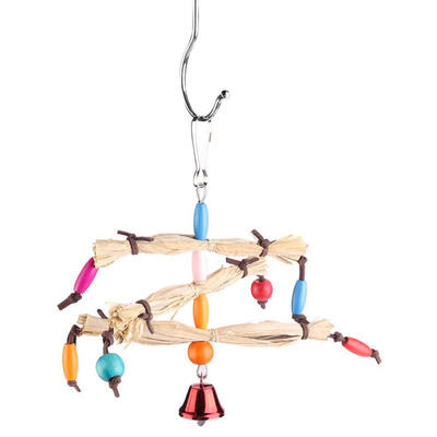 

Greensen Bird Hanging Cage Toys Wooden Standing Pole Support Parrot Biting Chewing Toy Accessory