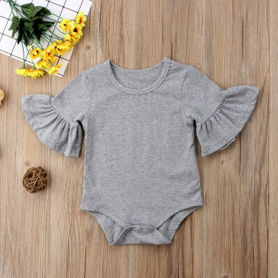 

US STOCK Newborn Baby Girl Clothes Flared Sleeve Romper Jumpsuit Cotton Outfits