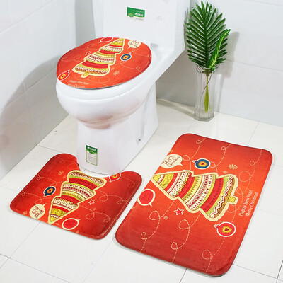 

Tailored 3pcs Christmas Suction Grip Bath Mat Bathroom Kitchen Carpet Doormats Decor