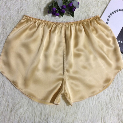 

Ladies Solid Silk Shorts Elastic Waist Home Trouser Loose Bottoms Sexy Sleepwear