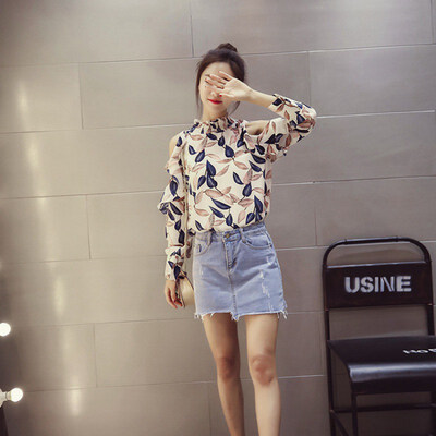 

Womens Casual Off Shoulder Floral Blouse Ladies Summer Fashion Loose Tops Long Sleeve Shirt Women Blouse And Tops Plus Size