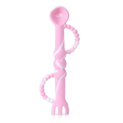 

3 in 1 Silicone Spoon Feeding Fork Baby Teether Safety Tableware Utensils