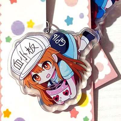 

Lets work Anime Cells At Work leukocyte erythrocyte platelet animation surrounding Q version standing card bag pendant keychain